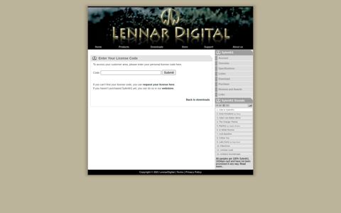 Enter License Code | LennarDigital