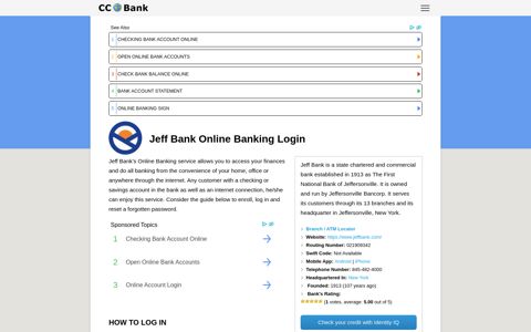 Jeff Bank Online Banking Login - CC Bank