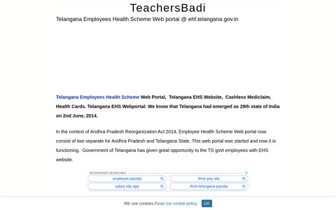 Telangana Employees Health Scheme Web portal @ ehf ...