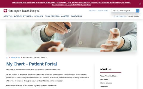 My Chart - Patient portal in ... - Huntington Beach Hospital