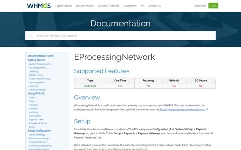 EProcessingNetwork - WHMCS Documentation