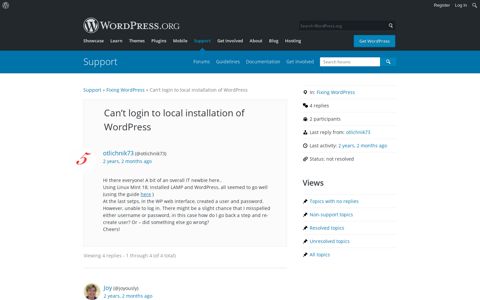 Can't login to local installation of WordPress | WordPress.org
