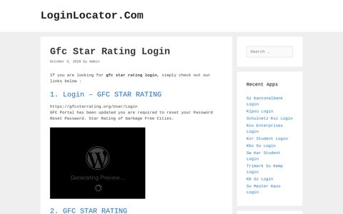 Gfc Star Rating Login - LoginLocator.Com
