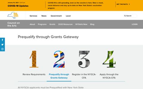 Prequalify through Grants Gateway | NYSCA - New York State ...
