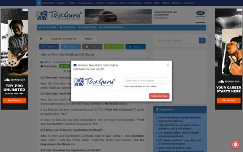 How to View User Profile on GST Portal - TaxGuru