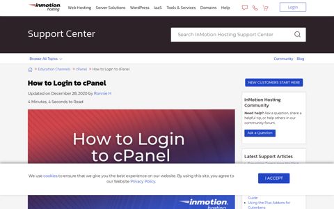 How to Login to cPanel 2020 - InMotion Hosting