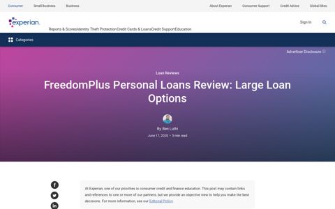 FreedomPlus Personal Loans Review - Experian
