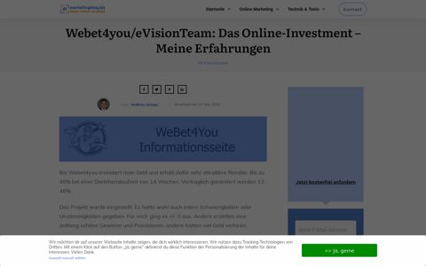 Webet4you/eVisionTeam: Das Online-Investment – Meine ...