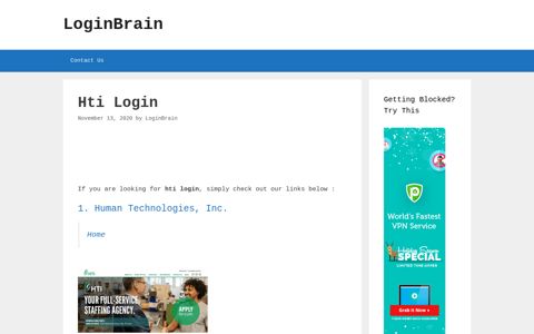 Hti Human Technologies, Inc. - LoginBrain