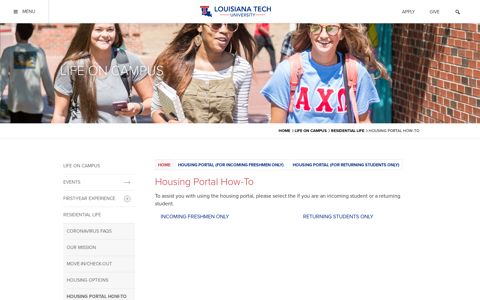 Housing Portal How-To | Louisiana Tech University