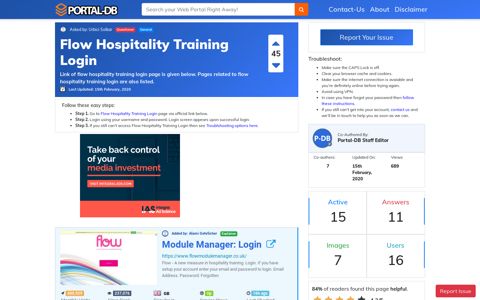 Flow Hospitality Training Login - Portal-DB.live