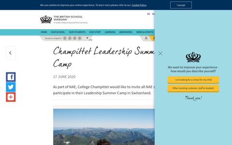Champittet Leadership Summer Camp - Nord Anglia Education