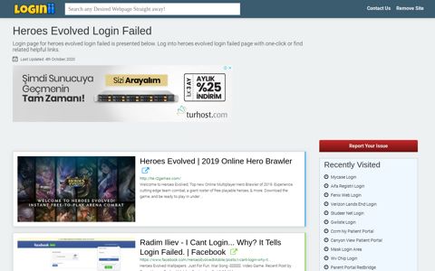 Heroes Evolved Login Failed - Loginii.com