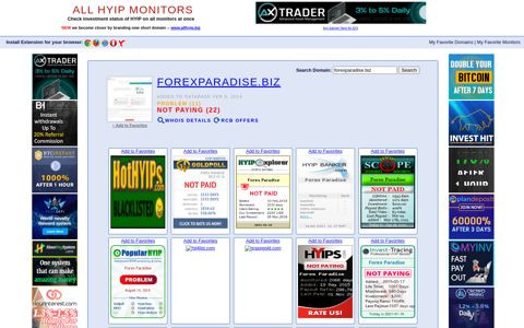 forexparadise.biz - All HYIP Monitors .com