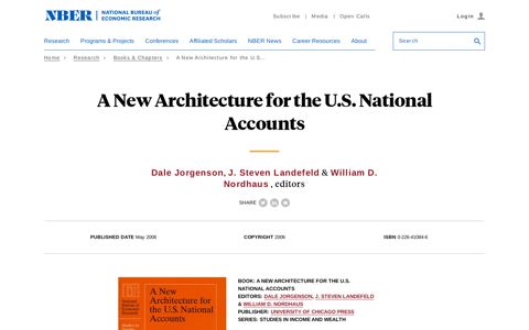 A New Architecture for the U.S. National Accounts | NBER