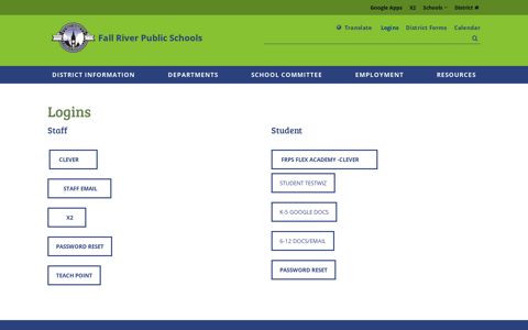 Logins - Fall River Public Schools