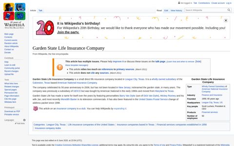 Garden State Life Insurance Company - Wikipedia
