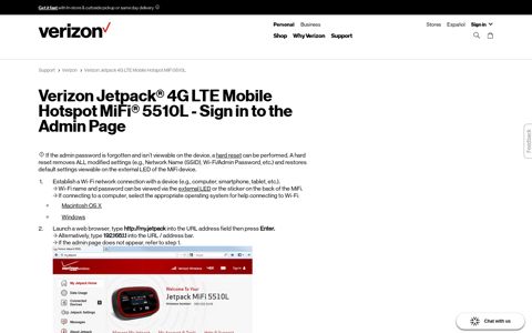 Verizon Jetpack 4G LTE Mobile Hotspot MiFi 5510L - Sign in ...