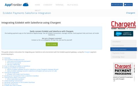 Ezidebit Payments Salesforce Integration - AppFrontier