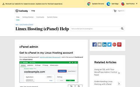 cPanel admin | Linux Hosting (cPanel) - GoDaddy Help PK