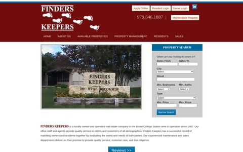 Finders Keepers - Bryan/College Station Real Estate Co.