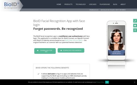Facial Recognition App | Mobile Face Login - BioID
