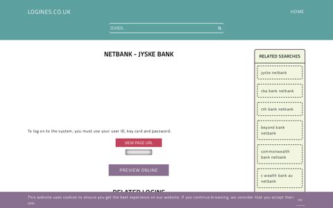 Netbank - Jyske Bank - General Information about Login