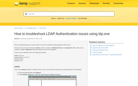 How to troubleshoot LDAP Authentication issues using ldp.exe