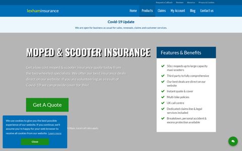 Moped & Scooter Insurance Cover - Lexham Insurance
