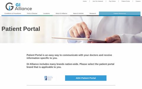Patient Portal | GI Alliance Partner Practices in Gastroenterology
