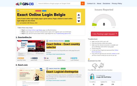 Exact Online Login Belgie
