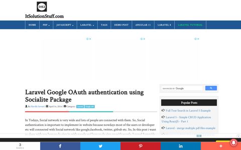 Laravel Google OAuth authentication using Socialite Package ...