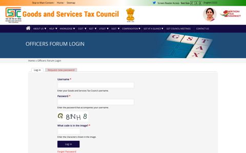 Officers Forum Login | Goods and Services Tax Council - GST ...