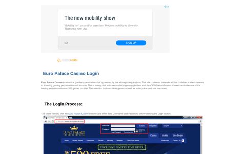 Euro Palace Casino Login | casinologin