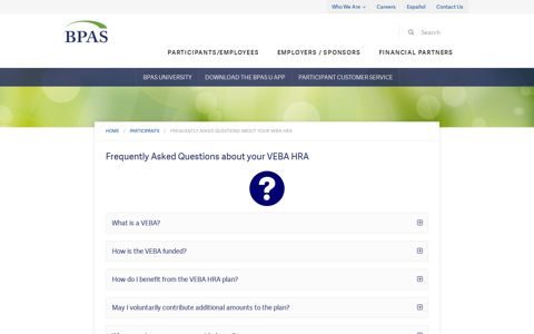 Frequently Asked Questions about your VEBA HRA - BPAS