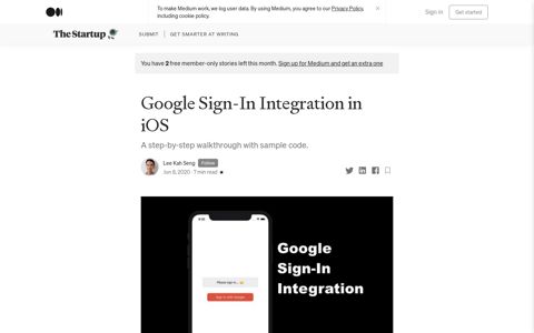 Google Sign-In Integration in iOS | The Startup - Medium