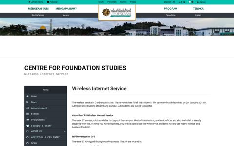 Wireless Internet Service - IIUM