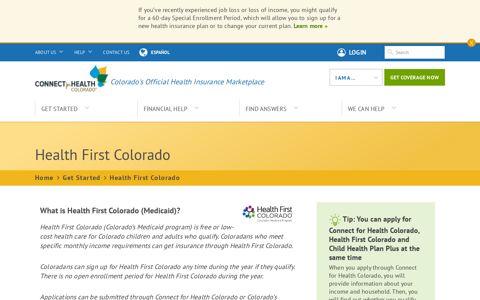 Health First Colorado • Connect for Health Colorado