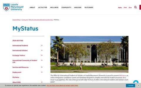 MyStatus - Loyola Marymount University - Student Affairs