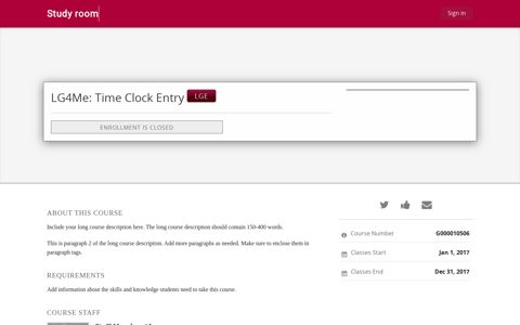 LG4Me: Time Clock Entry | LearningNet