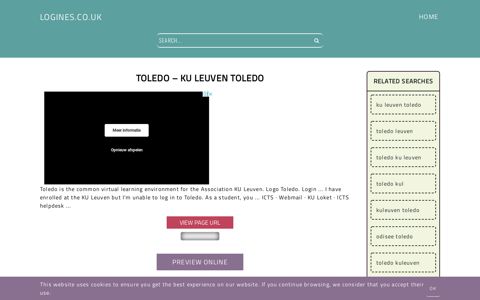 Toledo – KU Leuven Toledo - General Information about Login