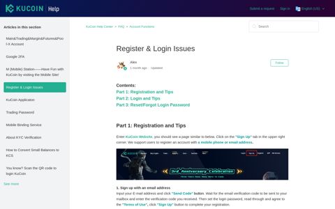 Register & Login Issues – KuCoin Help Center