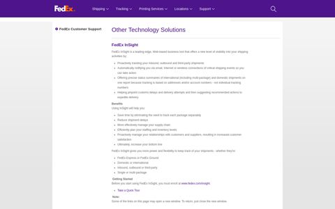 FedEx InSight - Tracking Shipments - Tracking Packages