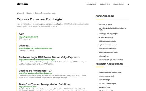 Express Transcore Com Login ❤️ One Click Access