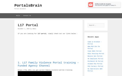 L17 - L17 Family Violence Portal Training - Funded Agency Channel