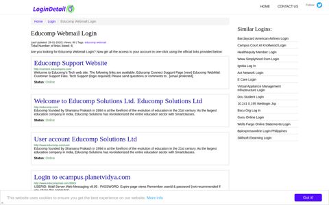Educomp Webmail Login Educomp Support Website - http ...