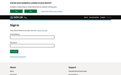 Sign in to GOV.UK Pay