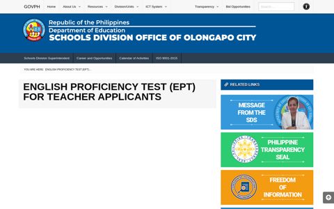 English Proficiency Test (EPT) for Teacher Applicants | DepEd ...