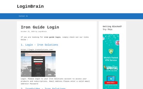 Iron Guide - Login - Iron Solutions - LoginBrain
