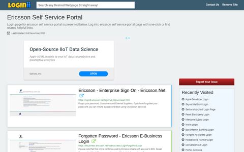 Ericsson Self Service Portal - Loginii.com